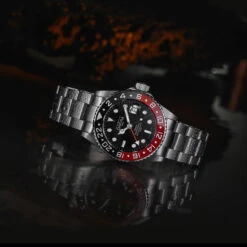 Davosa Ternos Pro GMT Automatic Black/Red Pentalink -SurvGear Shop DAVOS 16157109.1 93288.1646752407