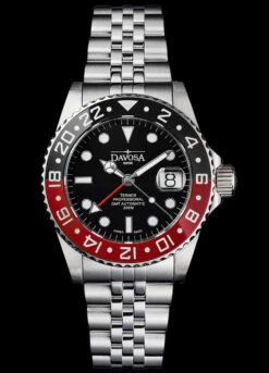 Davosa Ternos Pro GMT Automatic Black/Red Pentalink -SurvGear Shop DAVOS 16157109 32148.1646734372