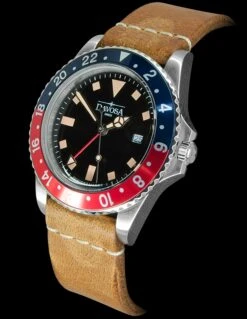 Davosa Vintage Diver Quartz Blue/Red -SurvGear Shop davos 162.500.95 63294.1646668339