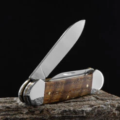 Case Canoe Yellow Curly Oak Folding Knife -SurvGear Shop CA47126.4 37567.1696507507