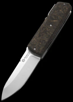 Maserin Silver 410 Fat Carbon "Gold Dark Matter" Folding Knife -SurvGear Shop MAS410 G 08696.1689087657