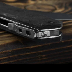 Maserin Silver 410 Fat Carbon Damascus Folding Knife -SurvGear Shop MAS410DNdet3 18276.1689327732